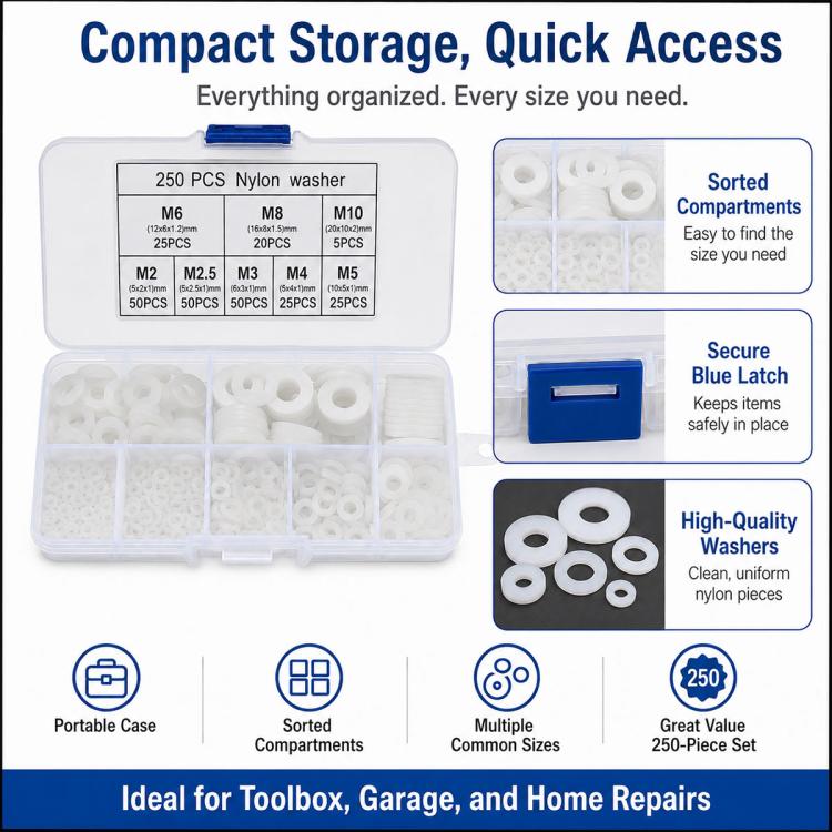 O-shaped seal fixing ring tool kit, 500 pcs with white rings in organizer case