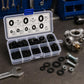 O-shaped seal fixing ring tool kit, 500 pcs with black rings and metal fittings