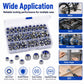 Hex lock nuts with blue nylon inserts and clear organizer case