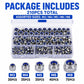 210pcs assorted hex lock nuts kit with clear case and five sizes