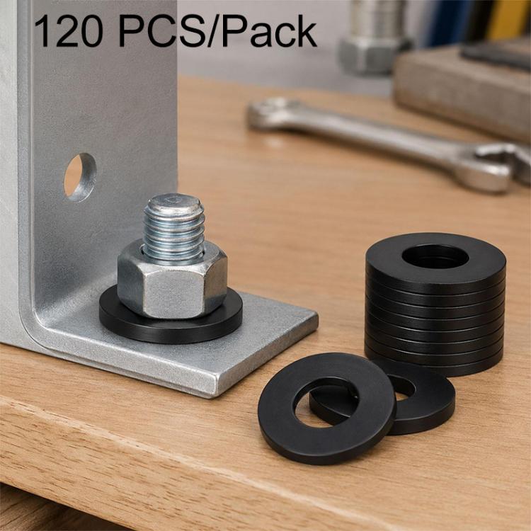 Black nylon flat washers and insulating round spacers with hex bolt, assorted pieces