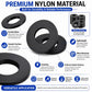 Black nylon flat washers stack with smooth surface and insulating round center holes
