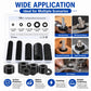 Black nylon flat washer assortment set showing multiple scenarios and stacked washers