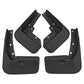 Four black mud flaps splash guards set, contoured panels with mounting holes