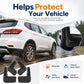 Black splash flaps set with wheel-arch fit shown on car