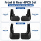 Front and rear four-piece black mud flap set, left and right flaps