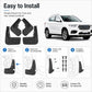 Black front and rear splash flaps with included mounting screws for easy install