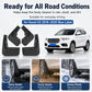 Four black splash flaps set for car wheel arches