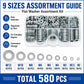 Flat metal washer assortment kit in clear organizer case with multiple sizes