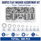 Metal flat washer assortment kit with round washers and storage case