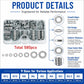 Metal flat washer assortment kit showing smooth round washers in case