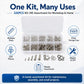 Hexagonal nuts and bolts set in clear plastic storage case, assorted M2–M5 sizes
