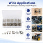 Hex nuts and screws assortment in clear case with spring and flat washers
