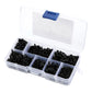 Clear organizer case filled with black M3 self-tapping screws, assorted lengths