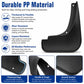 Black mud flap splash guard with mounting holes and curved flexible plastic edge