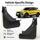 Black front and rear splash flaps molded for a precise fit