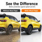 Black mud flaps on the rear wheels, improved coverage for splash protection