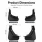 Black front and rear mud flaps with labeled dimensions: 200 mm and 270 mm