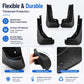 Black wheel splash mud flaps set with smooth edges and protective, durable design