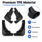 Black TPE mud flaps set with flexible curved splash panels and mounting holes
