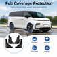 Black mud flaps splash guards for full coverage at front and rear wheels