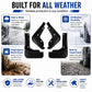 Black wheel splash flap set for all-weather road protection, 4-piece guards