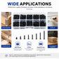 Black self-tapping screw assortment with clear organizer case and loose screws