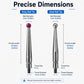 Dimensions diagram for ruby and steel ball tip threaded probes with overall length and thread size
