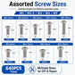 Hex head nuts and bolts set, assorted sizes M2 to M5 with lengths shown