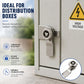 Stainless steel triangular cabinet lock with latch handle on utility enclosure door