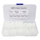 White nylon flat washer set in a clear-lid plastic storage case