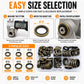 Assorted sealing gasket rings in clear tray with outer diameter size selection panel
