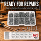 620-piece M2 self-tapping screw set in clear plastic organizer with assorted silver screws