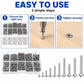M2 self-tapping screw set with assorted screws aligned for driving and tightening