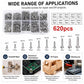 M2 self-tapping screw kit with mixed lengths of metal screws in organizer case