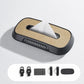 Suede car tissue box holder with beige parking number display strip and included accessory clips