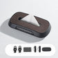 Suede car tissue box holder with brown parking number display strip and included accessory clips