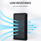 Cabin air filter element in a black frame with honeycomb mesh