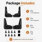 Package includes front and rear mudguards, screws, and clips for complete installation