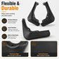 Black wheel mudguards with thick edges and textured surface detail
