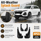 Black all-weather wheel splash guards, four-piece set with curved coverage