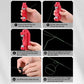 Red electric knotting tool held up showing line feeding and winding