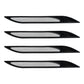 Set of four reflective anti-collision car strips with black edges and gray reflective bands