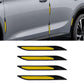Reflective car fender vent stickers with black trim and yellow reflective strips, 4 pcs