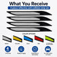 4-piece reflective anti-collision strip set with color options: white, yellow, blue, red