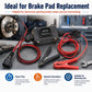 Brake pad replacement reset tool set with black control unit, cables, clamps and wrench