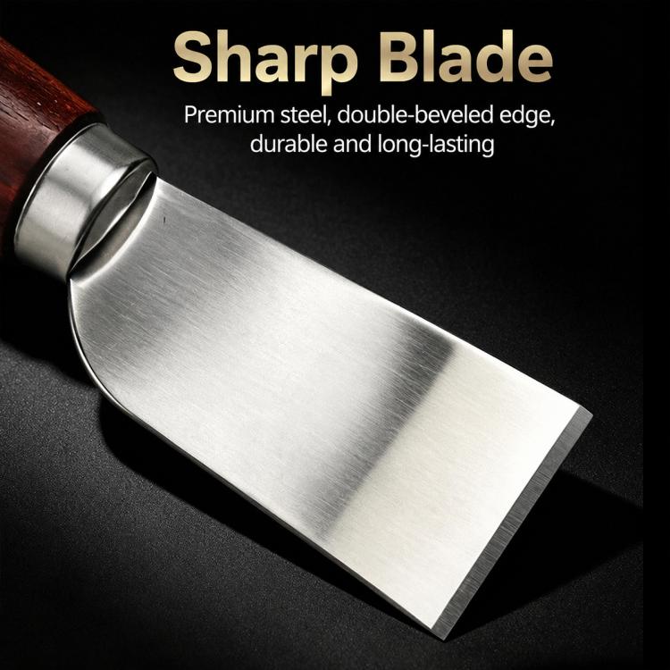 Stainless steel leather knife blade with smooth flat face and square tip
