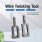 Pair of dark steel wire twisting tools with hex shanks and loop heads