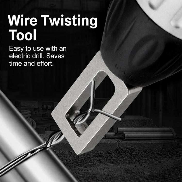 Wire twisting tool hex shank with loop head, used with an electric drill