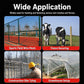 Wire twisting tool shown in fencing and wire mesh application scenes